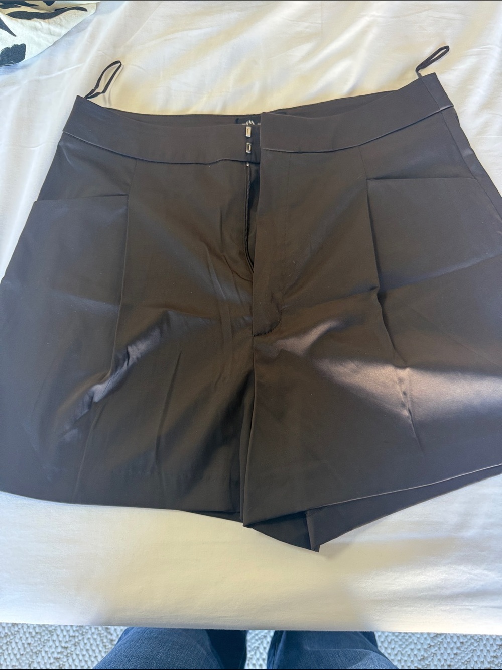 Zara Black Tailored High-Waist Bermuda Shorts